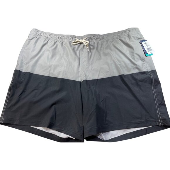 Trinity Coast 4XB Swim Trunks Color block Grey/Black Elastic Waist & Drawstring - Picture 1 of 13